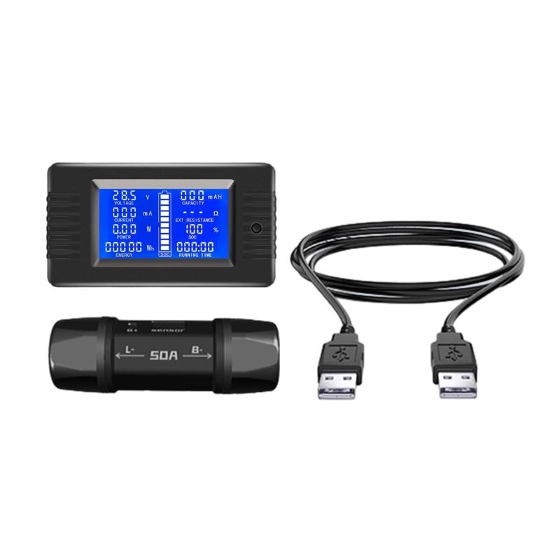 8-120V Batterietester Batterieleistungsdetektor Monitor Diagnosetester Stromverbrauchsanalysegerät LCD-Anzeige