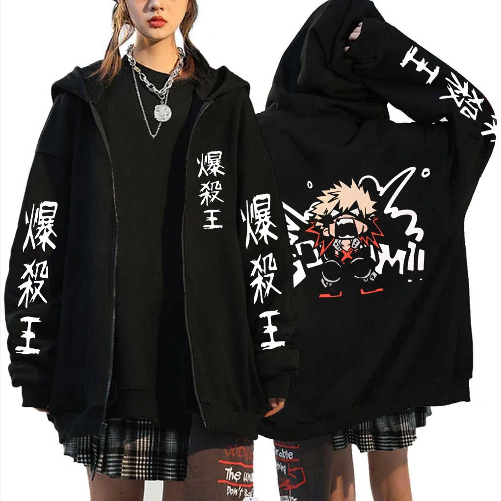 

Anime My Hero Academia Bakugou Katsuki Zipper Hoodie Men Women Casual Cosplay Zip Up Jacket Male Manga Funny Sweatshirt S