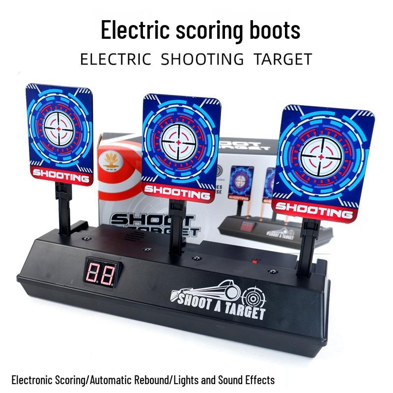 Electronic Rebound Target Gun with Auto Reset, Light & Sound Effects for Shooting Practice