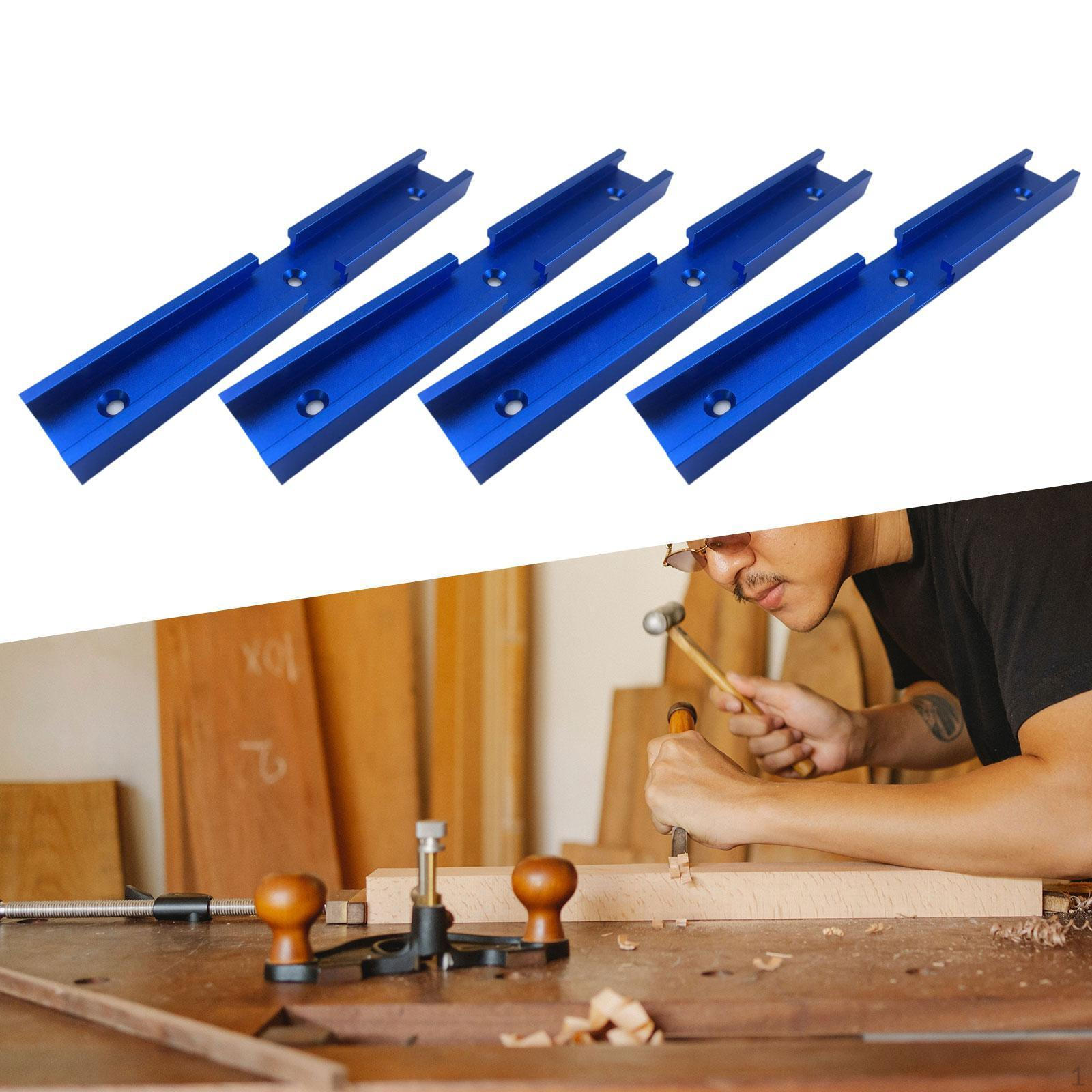 

4 шт. Деревообрабатывающие Т-образные направляющие Двойной резной профильный кондуктор Угол резки Прочный перекрестный паз из алюминия
