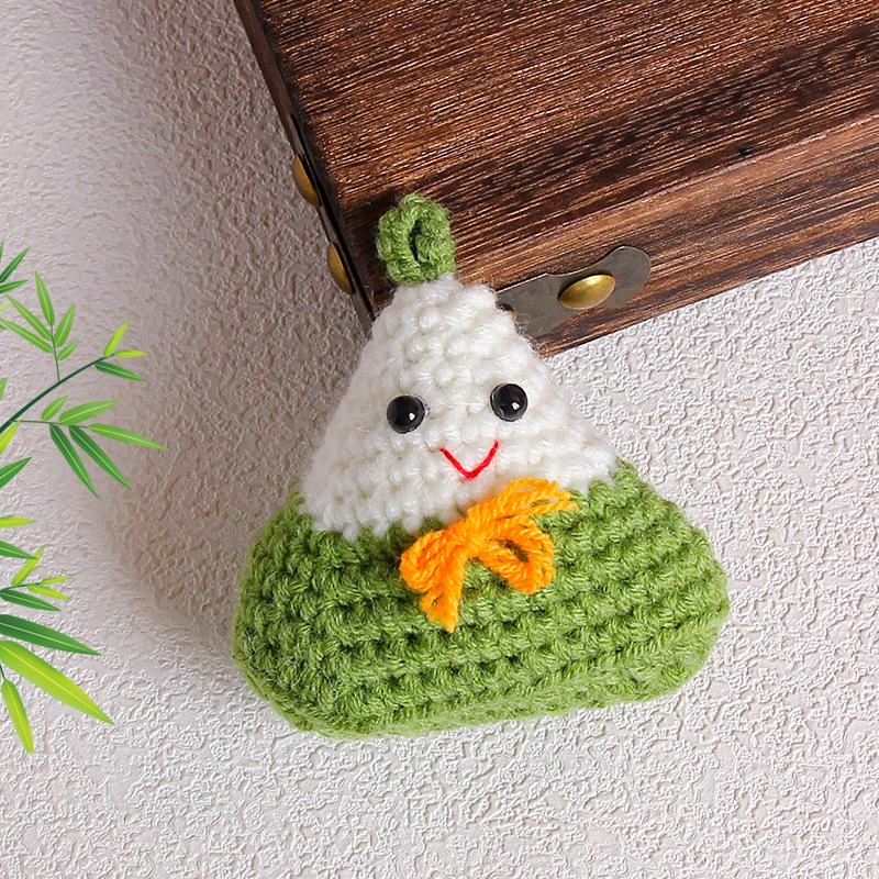 Charming Crochet Fruit Keychain: Persimmon & Strawberry Wool Pendants