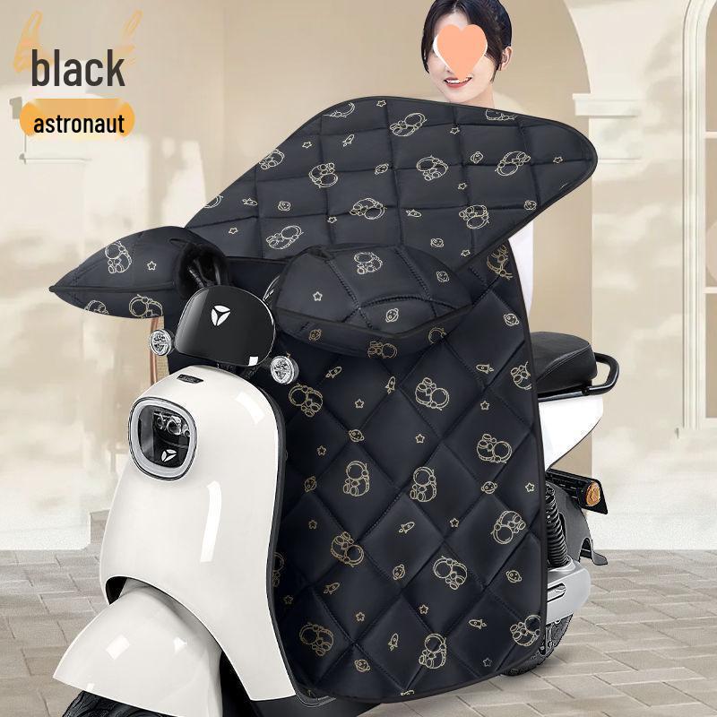 Electric Vehicle Plush Windshield Cover - Thickened, Enlarged, Waterproof, and Windproof for Winter Protection.