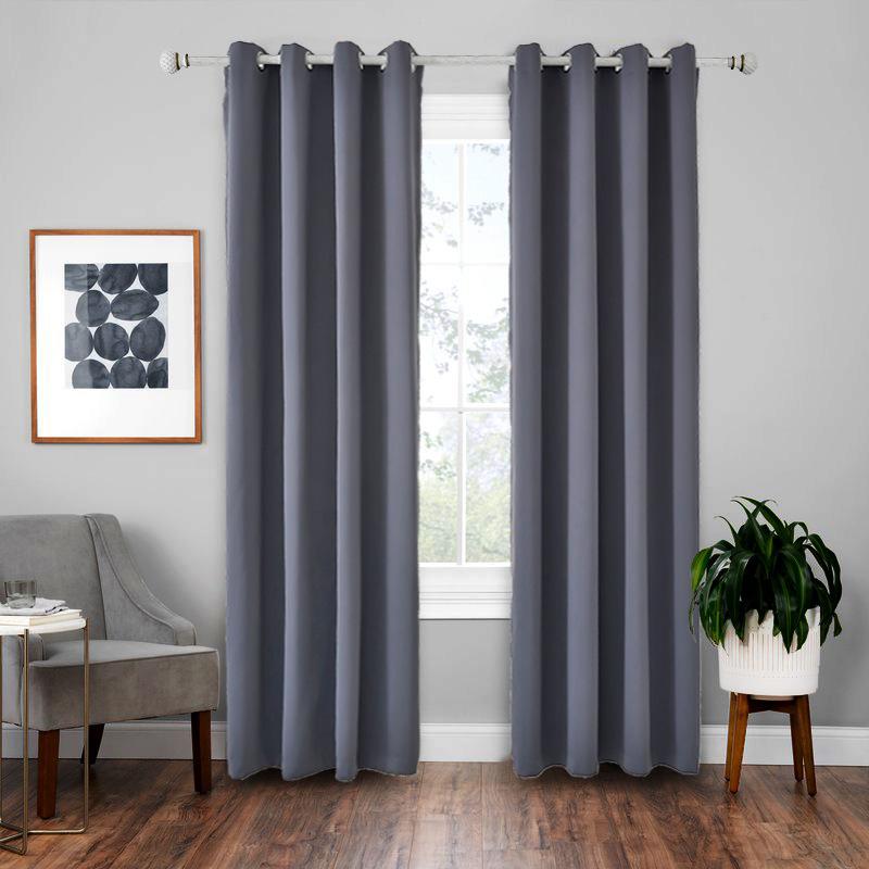 Blackout Thermal Insulation Curtain High Density Polyester Solid Color Window Drapes Modern Minimalist Decor for Bedroom Living Room