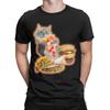 Hamburger Cat T-Shirt Summer  Funny T Shirts Cotton Leisure Tshirt For Men's Short Sleeve Loose Tees
