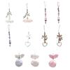 Fashionable Heart Pendant Phone Charm Unique Heart Keychain Vibrant Beaded Pendant for Cellphone Camera Accessory
