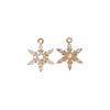 Golden Plated Copper Snowflakes Charms Pendants with Clear Zirconia, DIY Jewelry Making Supplies for Earrings Necklaces, Sweet Girly Gift for Women