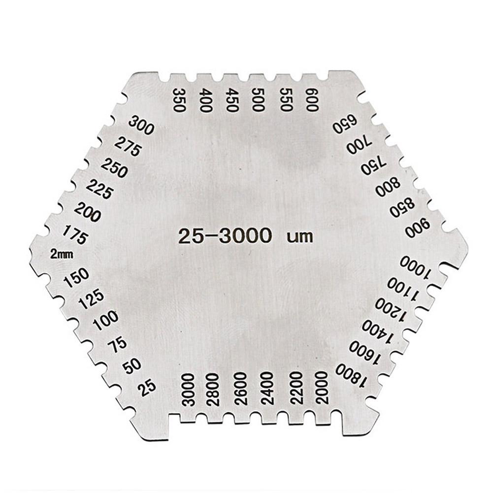 Thickness Gauge High Precision Stainless Steel Hexagon Paint Card Wet Film Comb Thickness Gauge