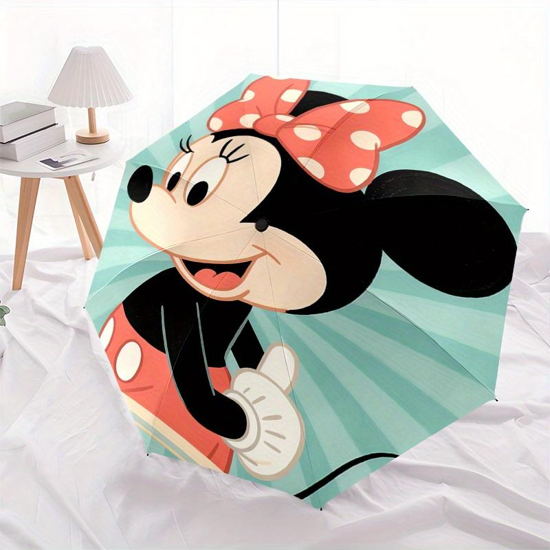Minnie Mouse, Automatic Opening and Closing Umbrella, Compact Travel Umbrella, Lightweight and Portable, Suitable for Beach Commuting Busine