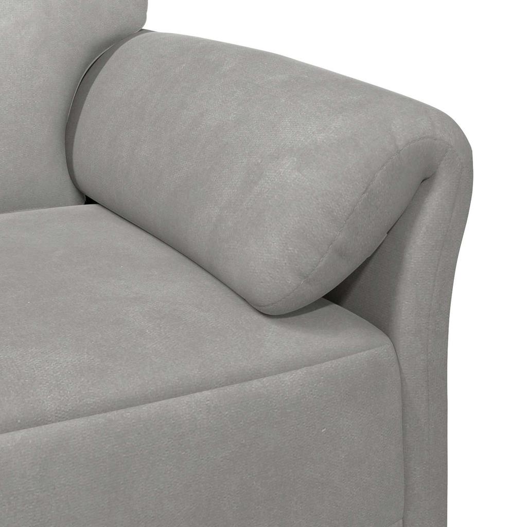 3 Seater Sofa Light Grey 198 x 83 x 95 cm Velvet