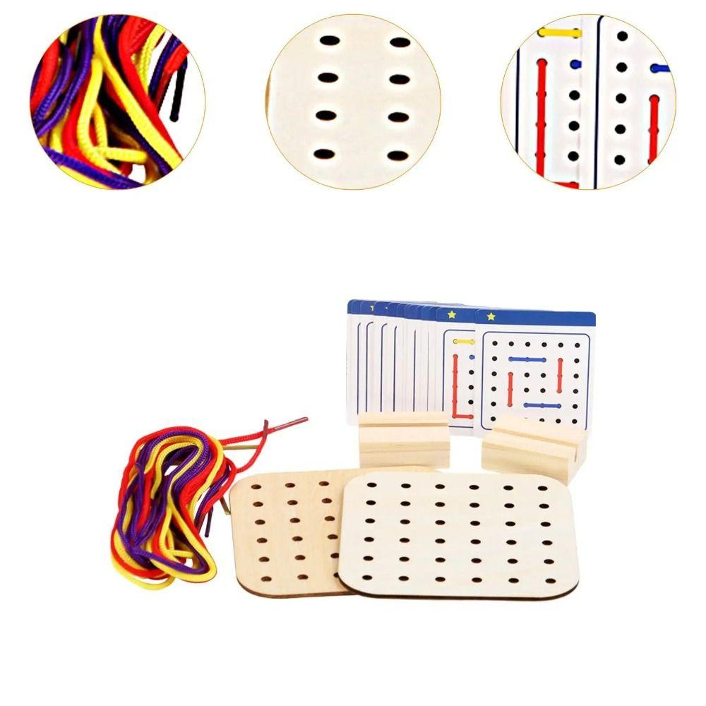 Interaction Montessori Wooden Rope Board Thinking Training Graphical Educational Toys  Social Games