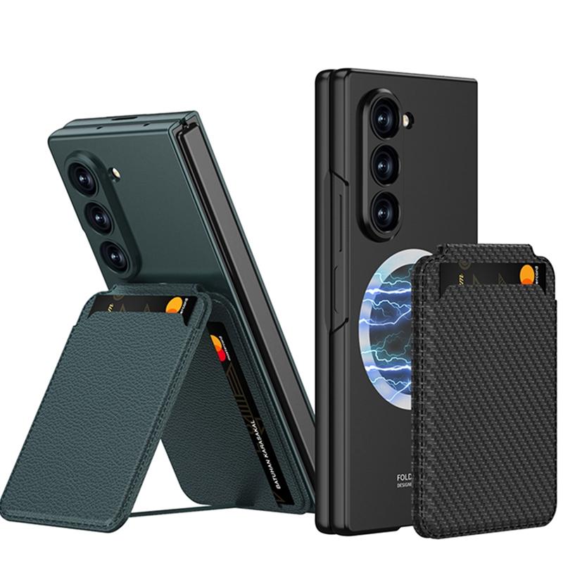 GKK Shockproof Hard PC Case with Card Holder Wallet Stand and Screen Protector Mobile Phone Case for Samsung Galaxy Z Fold 5 6 7