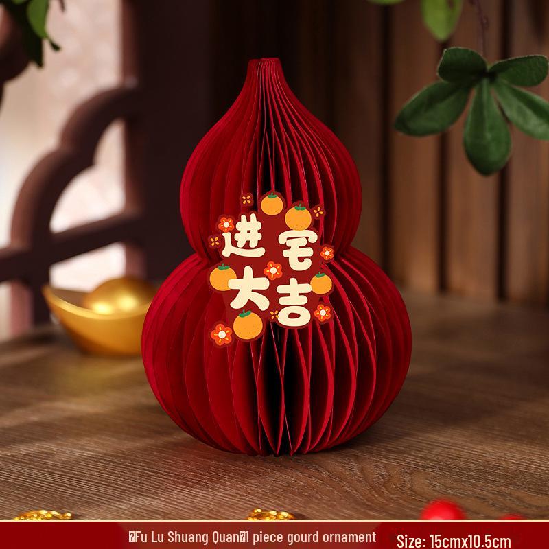 Housewarming Prosperity 3D Gourd Ornament for Living Room Tabletop