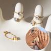 Elegant Zirconia Chain Rings Minimalist Women Link Chain Ring Fashion Finger Jewelry Party