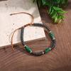 Mens Fashion Turquoise Beaded Adjustable Hip Hop Bracelet