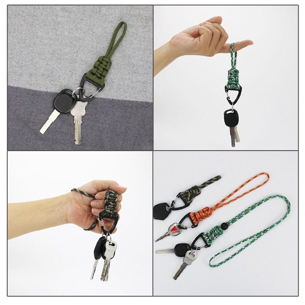 Parachute Cord Carabiner Woven Paracord Keychain Nylon Lanyard Hand-Woven Starp Backpack Key Ring