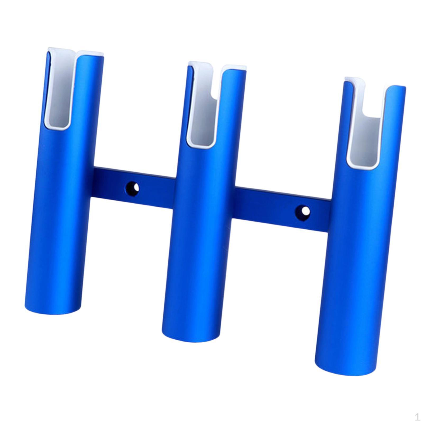 

3 Tube Fishing Rod Holder, Lightweight And Convenient Deck Mount blue