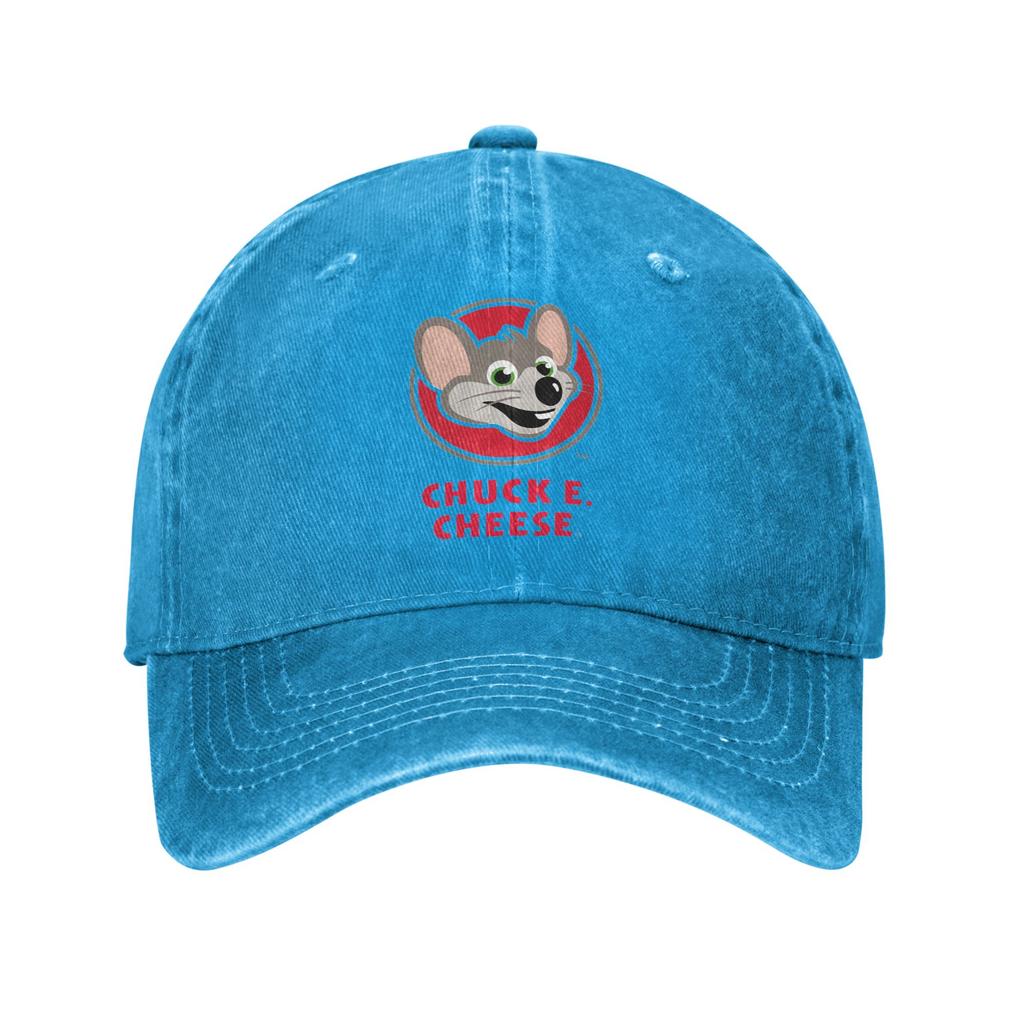 Chuck E Cheese Denim Baseball Caps Snapback Baseball Hats Breathable Casquette Outdoor for Unisex's And Women's
