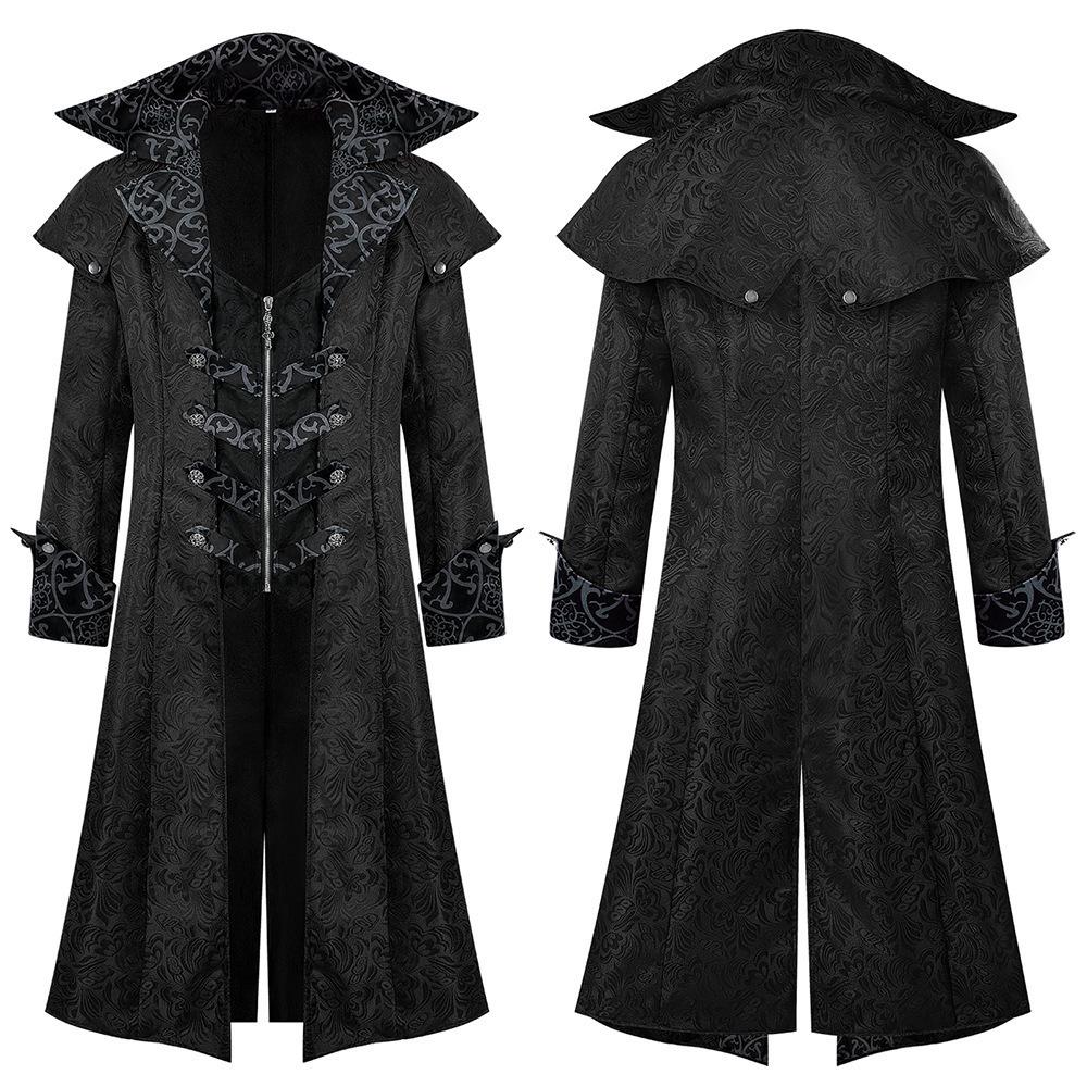 Men's Gothic Medieval Halloween Coat Jacket - Retro European & American Dark Outerwear