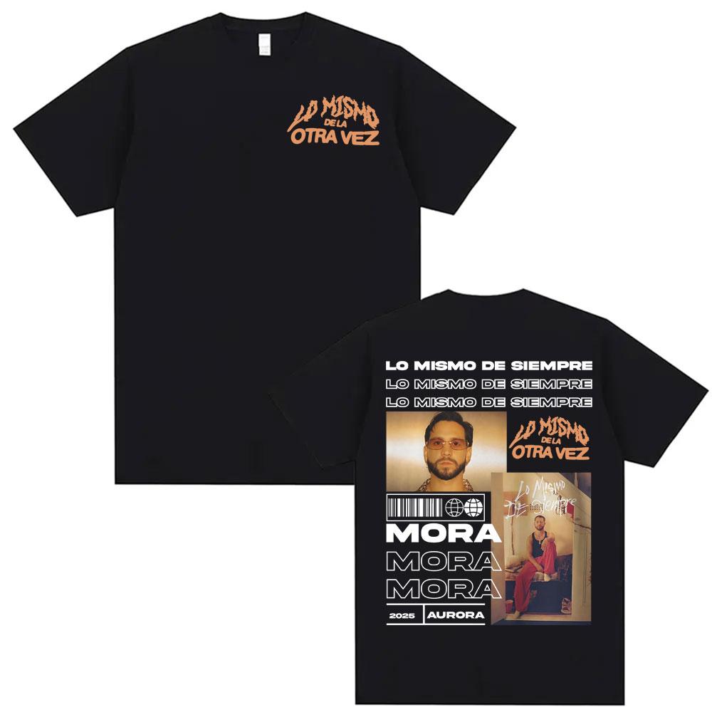 Rapper Mora Album Tour 2025 Graphic Tshirt Men Women High Street Vintage Oversized Tshirts Fashion Hip Hop Cotton T Shirt