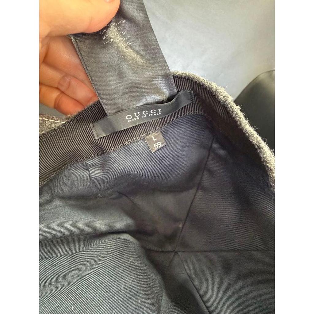 Used GUCCI wool baseball cap gray L 59
