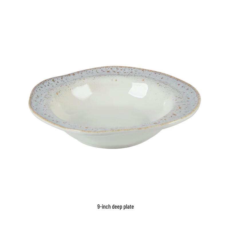 Wu Tuo Handmade Ceramic 9-inch Deep Plate