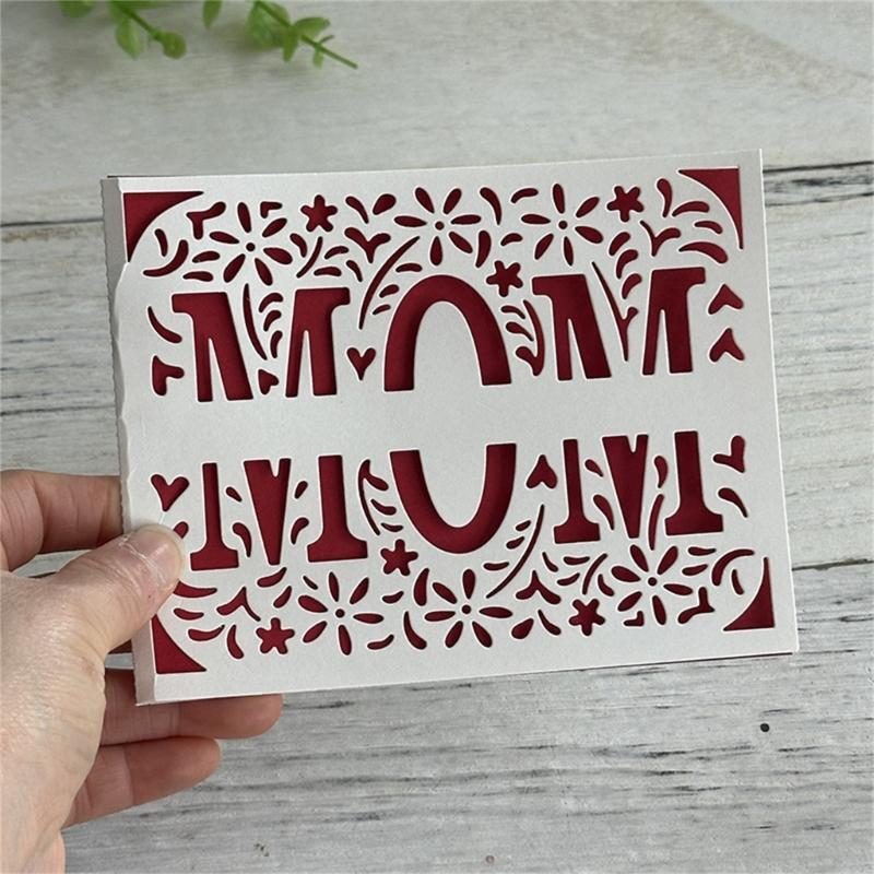 Mom Flower Cutting Dies for Photo Scrapbooking Card Making Decorations Embossing Stencils Carbon Steel Die Cuts
