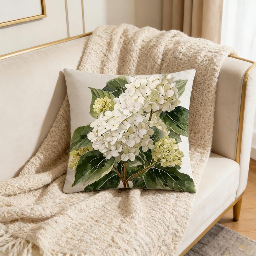 Minimalist Leaf Pattern Pillow Cover For Living Room Home Decor In Polyester Fabric