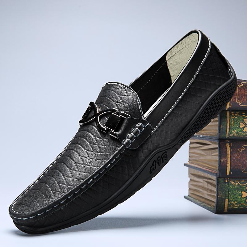 Модные белые мужские туфли повседневные мужские мокасины из натуральной кожи без застежек — фото 4