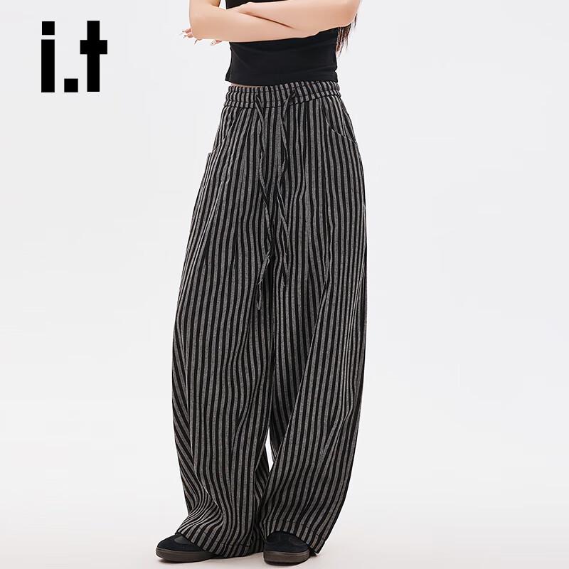 CHOCOOLATEit Women's Striped Wide-Leg Trousers