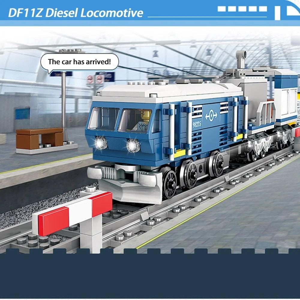 Brinquedos de Blocos de Construção Trem em Movimento com Motor - Ideal para Veículo - Meninos Loucos Desenvolvem Habilidades Manuais Compreensão do Transporte Ferroviário