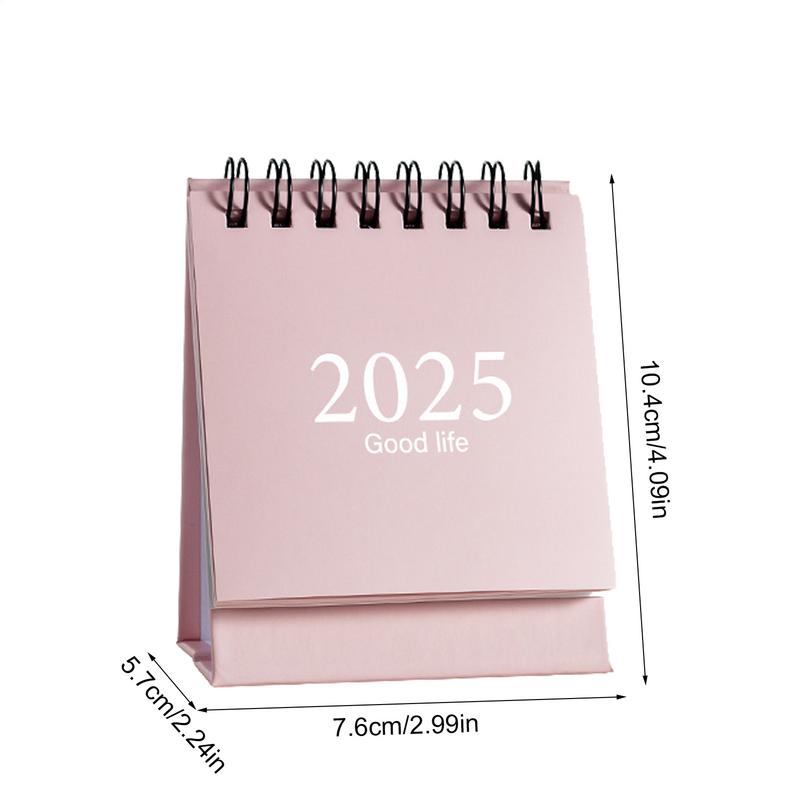 Small Desktop Calendar 2025 Mini simple small desk calendar Double-Sided Standing Flipping Calendar Desktop Decoration