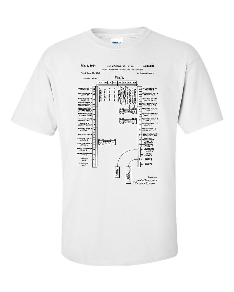 ENIAC First Programmable Computer Patent Coder Programmer TShirt 2XL
