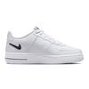 Nike Air Force 1 07 GS Cut Out Swoosh - White Black Kids Sneakers DR7889-100