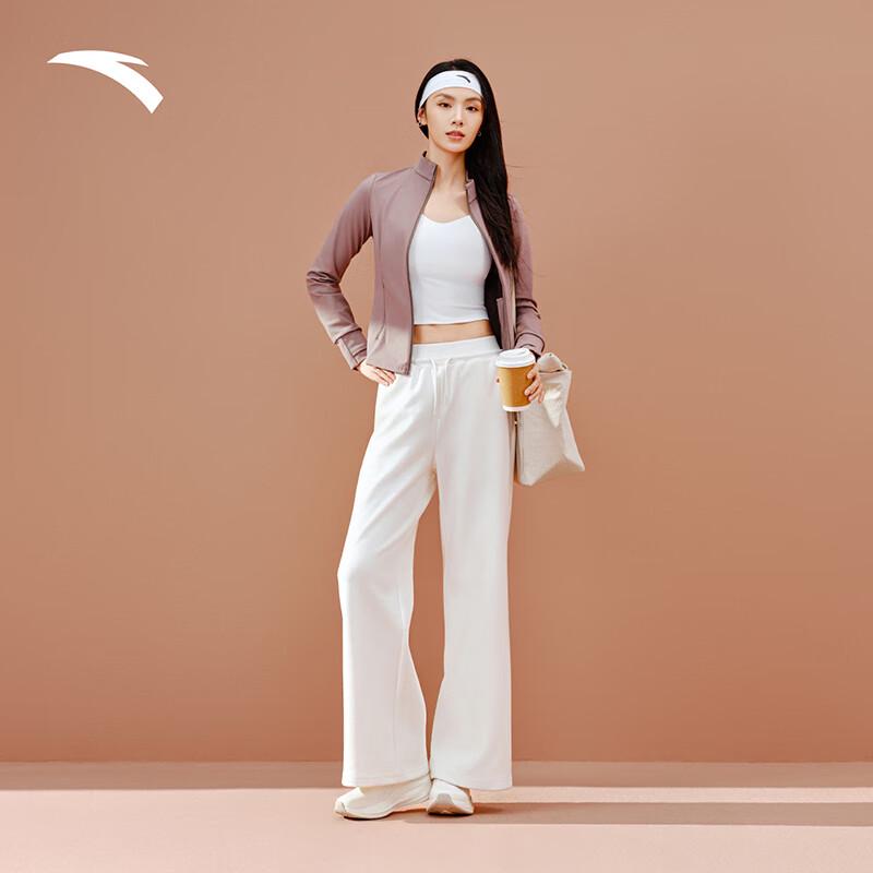 Anta Women s Fleece-Lined Straight Wide-Leg High-Waist Casual Pants XS (Women 155)