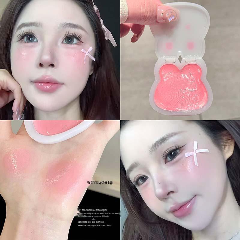 Cappuvini Little Rabbit Water Glow Blush: Multi-Use Korean Cream for an Energetic, Translucent Look