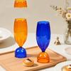 Color Blocking Colored Glass Cup ins wind resistant high-temperature household water cup dessert cup milk tea cup coffee cup