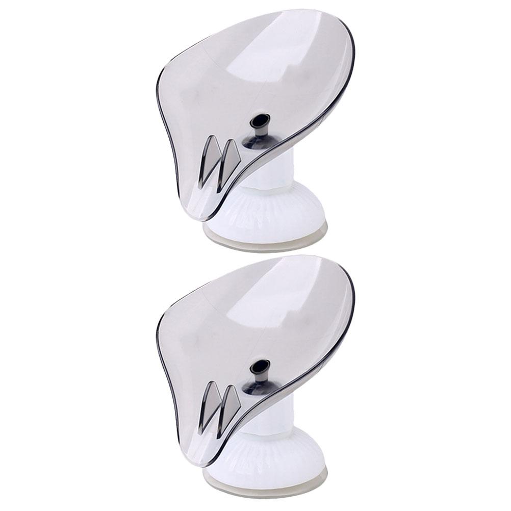 

2 Pcs Soap Box Rotatable Dish Case Suction Cup Rack Small Plastic Draining Tray