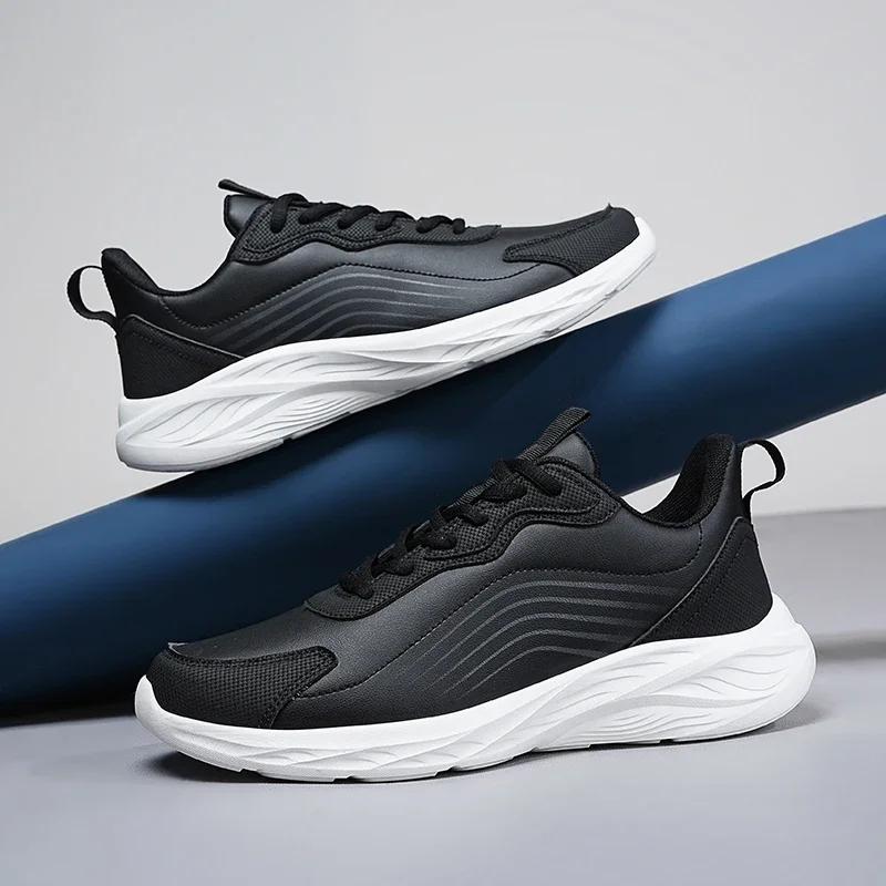 Fashion Men Casual Sport Shoes Light Sneakers Black 48 Leather Sneakers Vulcanized Shoes Comforthable Spring Sneakers Mens Casual Shoes
