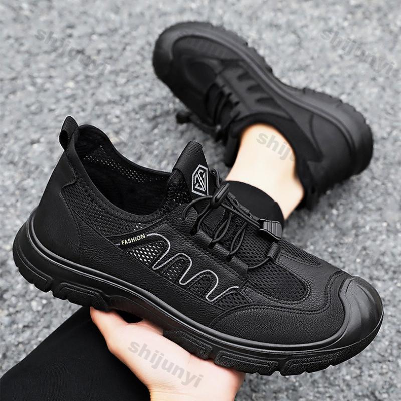 Fashion Men Shoes 2025 Summer New Fashion Breathable Mesh Non Slip Casual Sport Shoes Comfort Height Increase Elastic Band Running Shoes