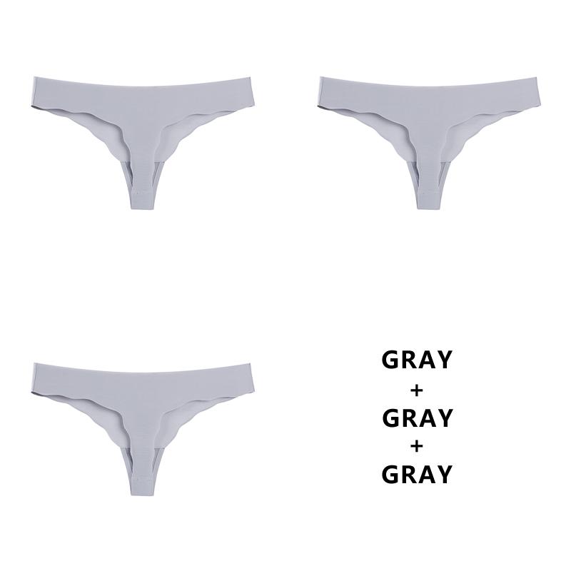3PCS/Lot Seamless Panty Set Underwear T-back Female Comfort Intimates Fashion Ladies Low-Rise Briefs Panties Women Sexy Lingerie