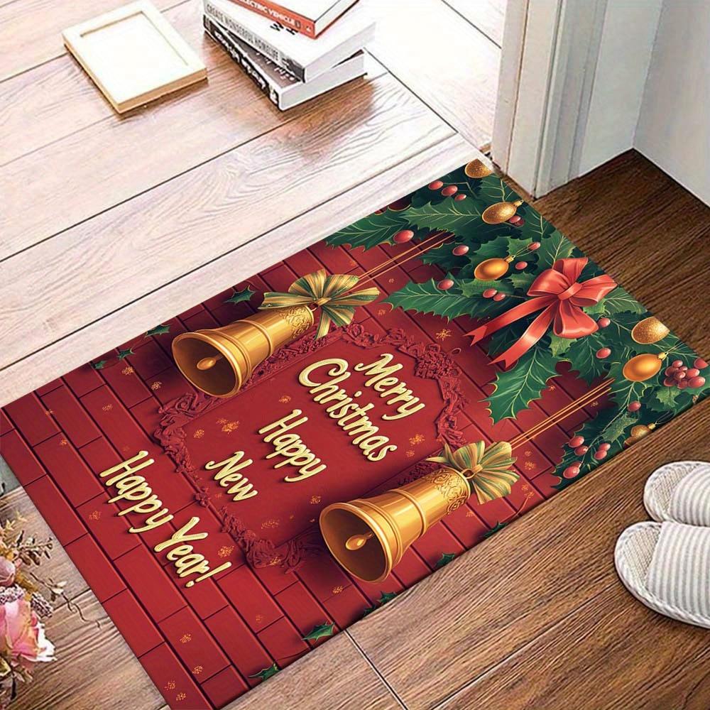 

1pc Celebrate Christmas and New Year Area Rug, Slip-Resistant, Easy-Clean, Stain-Resistant, Perfect for Cozy Living Rooms, Bedrooms, Kitchen 60cm by 90cm
