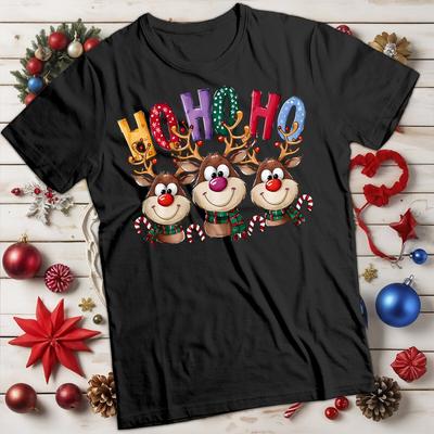 T-shirt di Natale con Renne Divertenti Brutte HOHOHO Maglietta da Uomo e Donna #MC