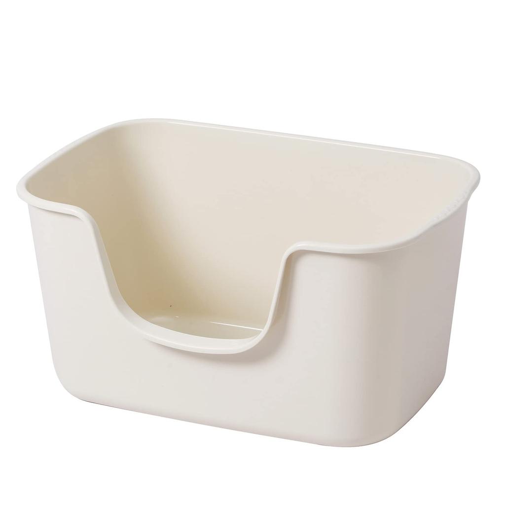 Smart Paws Big Cat Litter Cute Cat Litter Box 64x42x33cm Box, (Cream)