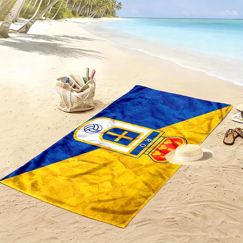 Asciugamano da Spiaggia Stampa Real Oviedo, Asciugamano Grande Morbido Asciugatura Rapida per Spiaggia Campeggio Nuoto
