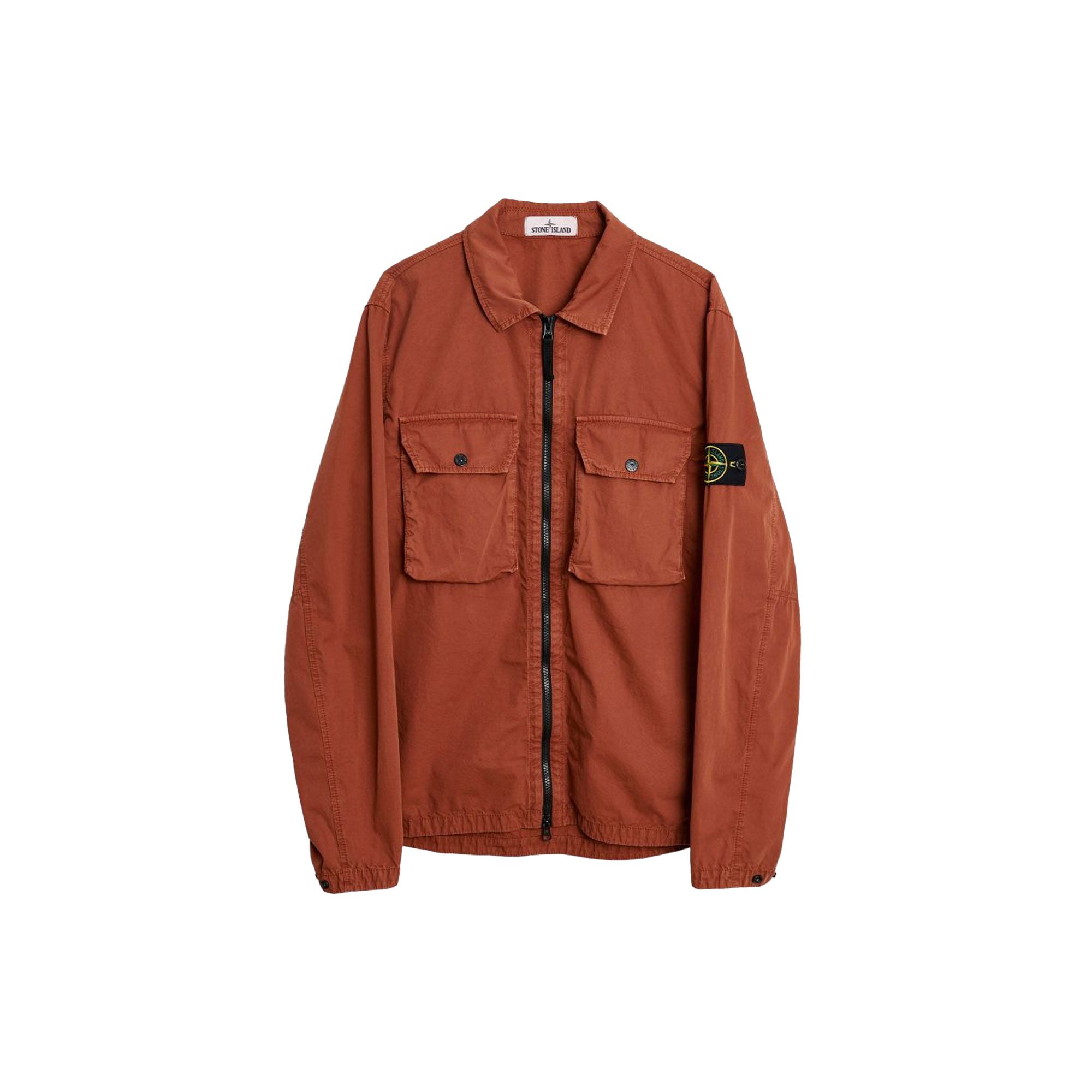 

Stone Island FW21 Water Washed Double Pocket Label Solid Color Zip Jacket Men jackets Brick-Red 7515113WN-V0115 L