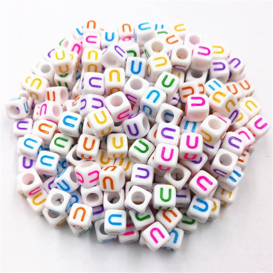 Acrylic Beads 100 Pcs/lot Letter Bead Jewelry Finding For DIY Necklace Bracelet Fashion Wholesale New 6mm High-quality