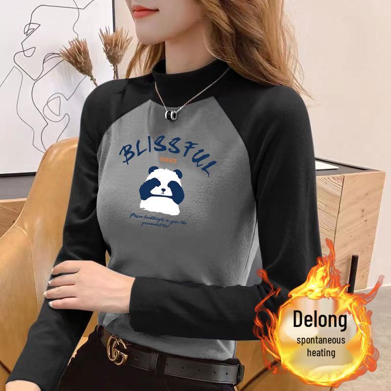 

Женская велюровая футболка реглан с цветными блоками, приталенная, с длинным рукавом и воротником-стойкой 3XL (145-160 jin)