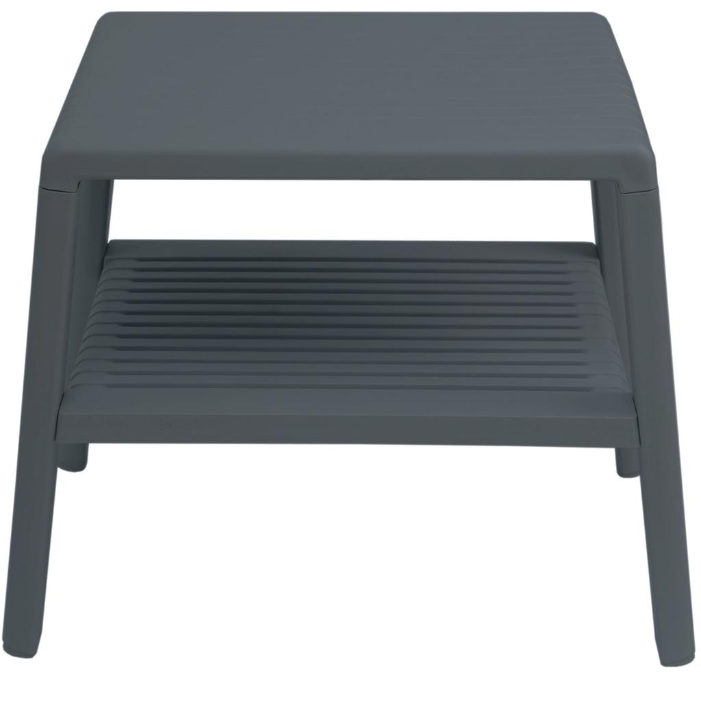 Wytrzymały stolik basenowy kawowy do ogrodu na taras z półką - ANTRACYT