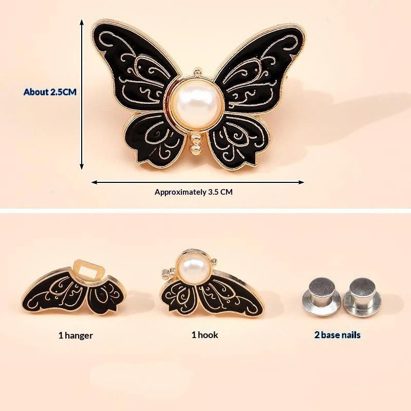 Butterfly Jeans Button Adjustable Clips Waist Tightener Buckle Adjuster For Pants Skirt Retractable Button Pin