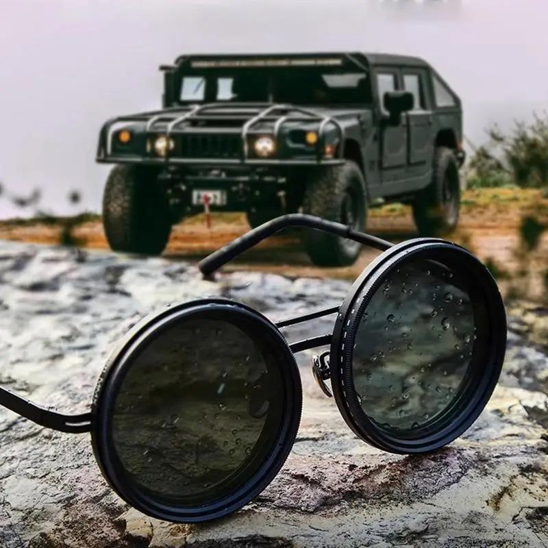 Adjustable ND Sunglasses Round Tinted Glasses with ND Filter Lenses for Men Women Outdoor Fishing Cycling Eyewear